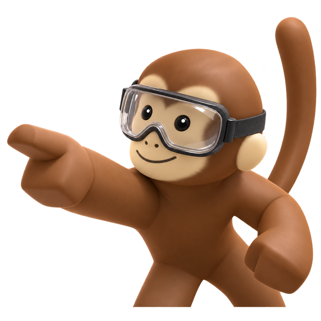 Foggy Monke, overconfident pose sticker